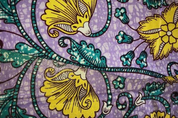 PURPLE YELLOW FLOWER Osikani Stoff